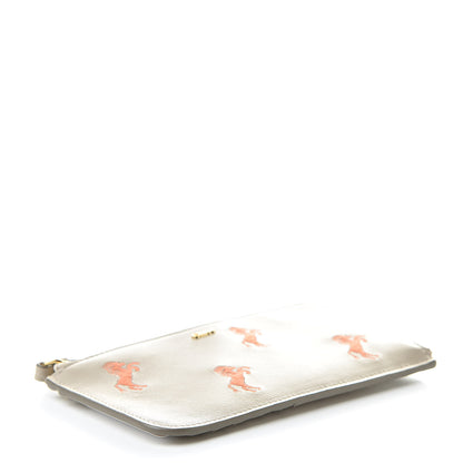 Chloe Smooth Calfskin Little Horses Embroidered Medium Signature Wallet Pastel Grey 4 of 8