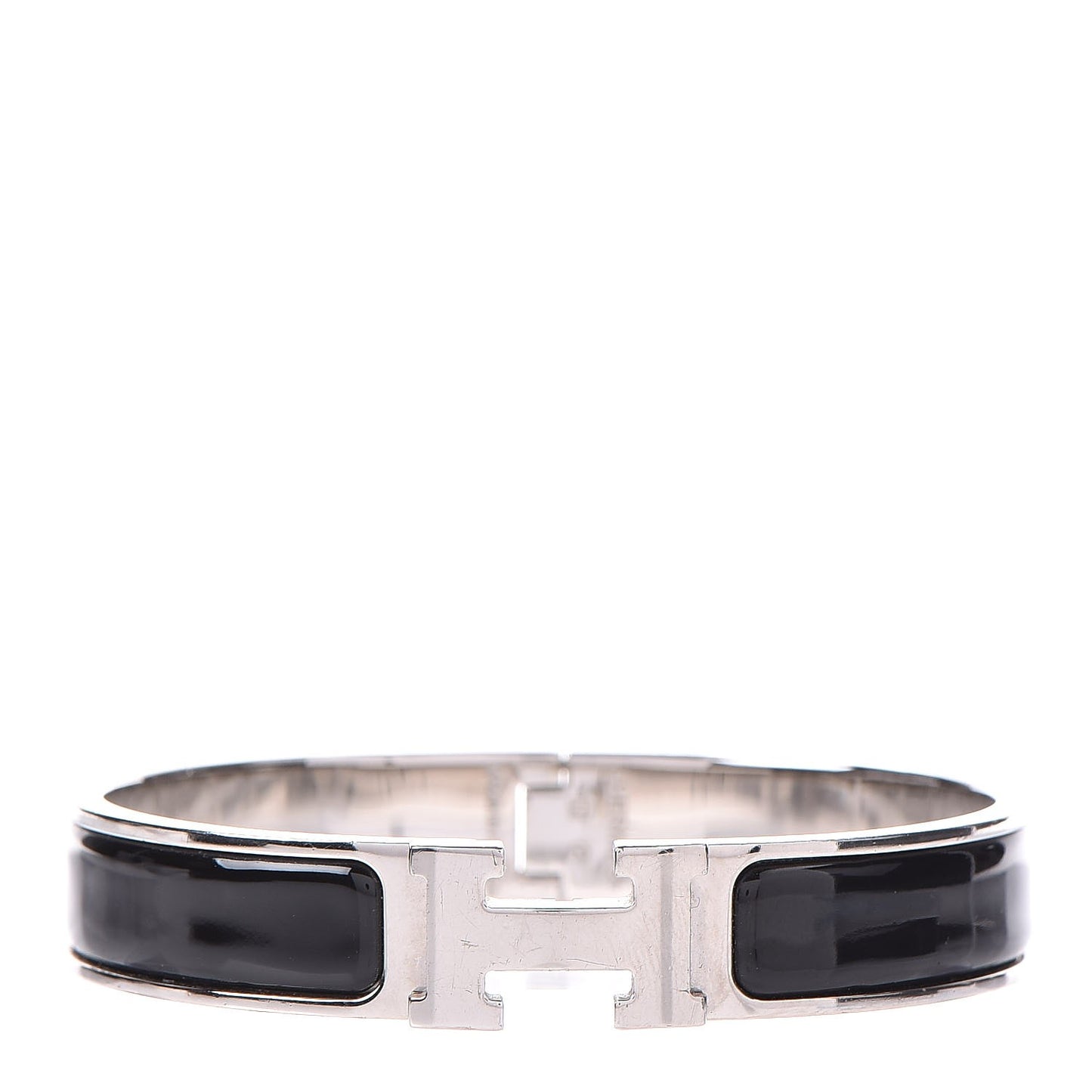 Enamel Narrow Clic Clac H Bracelet GM Black