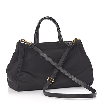 Prada Tessuto Nylon Saffiano Shopping Satchel Black 3 of 11