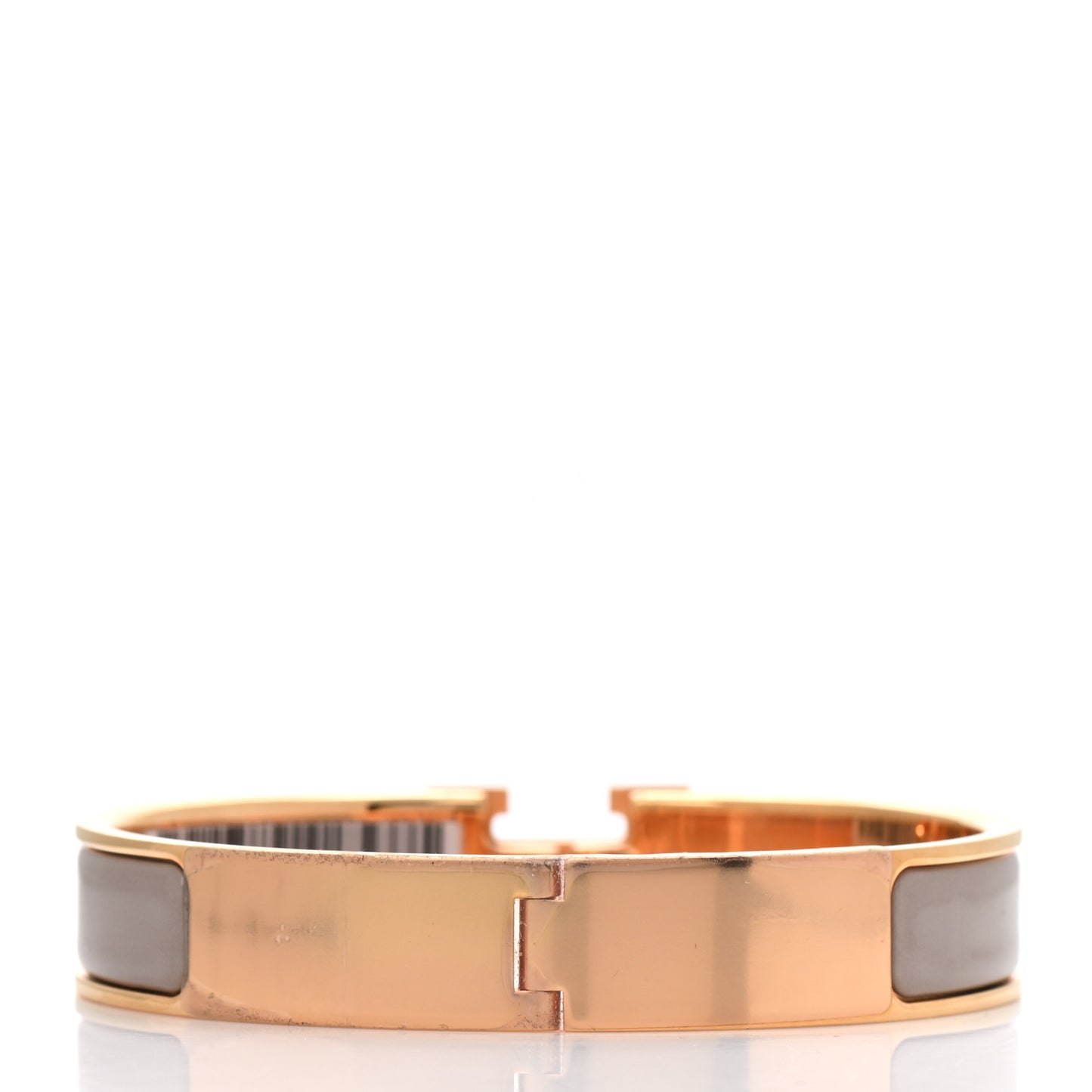 Enamel Narrow Clic Clac H Bracelet PM Marron Glace