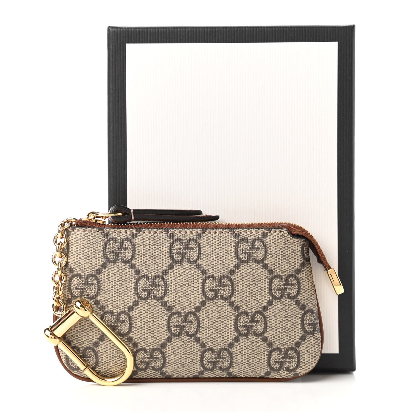 GG Supreme Monogram Key Case Brown
