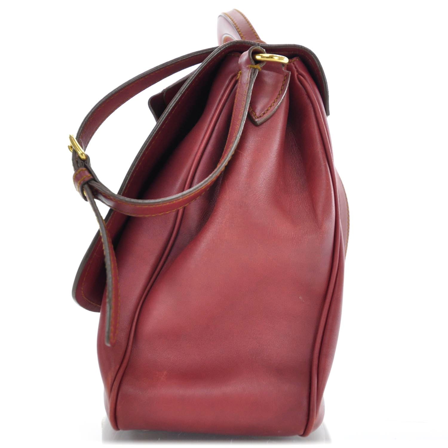 Miu Miu Leather Front Pocket Satchel Red 4 of 11