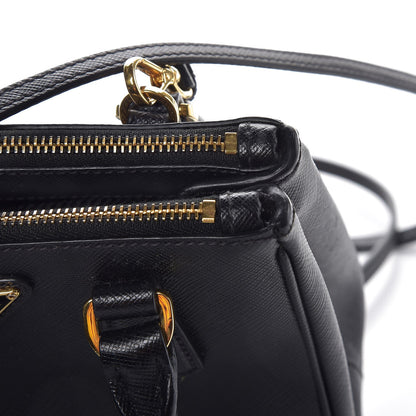 Prada Saffiano Lux Mini Galleria Double Zip Tote Black 9 of 11