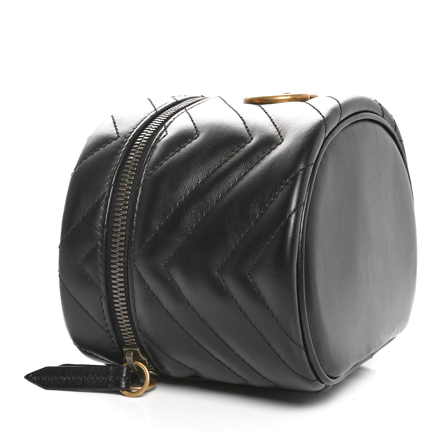 Gucci Calfskin Matelasse GG Marmont Vanity Cosmetic Case Black 9 of 11