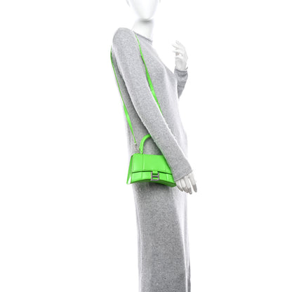 Balenciaga Shiny Box Calfskin Hourglass Top Handle Bag XS Acid Green 2 of 11