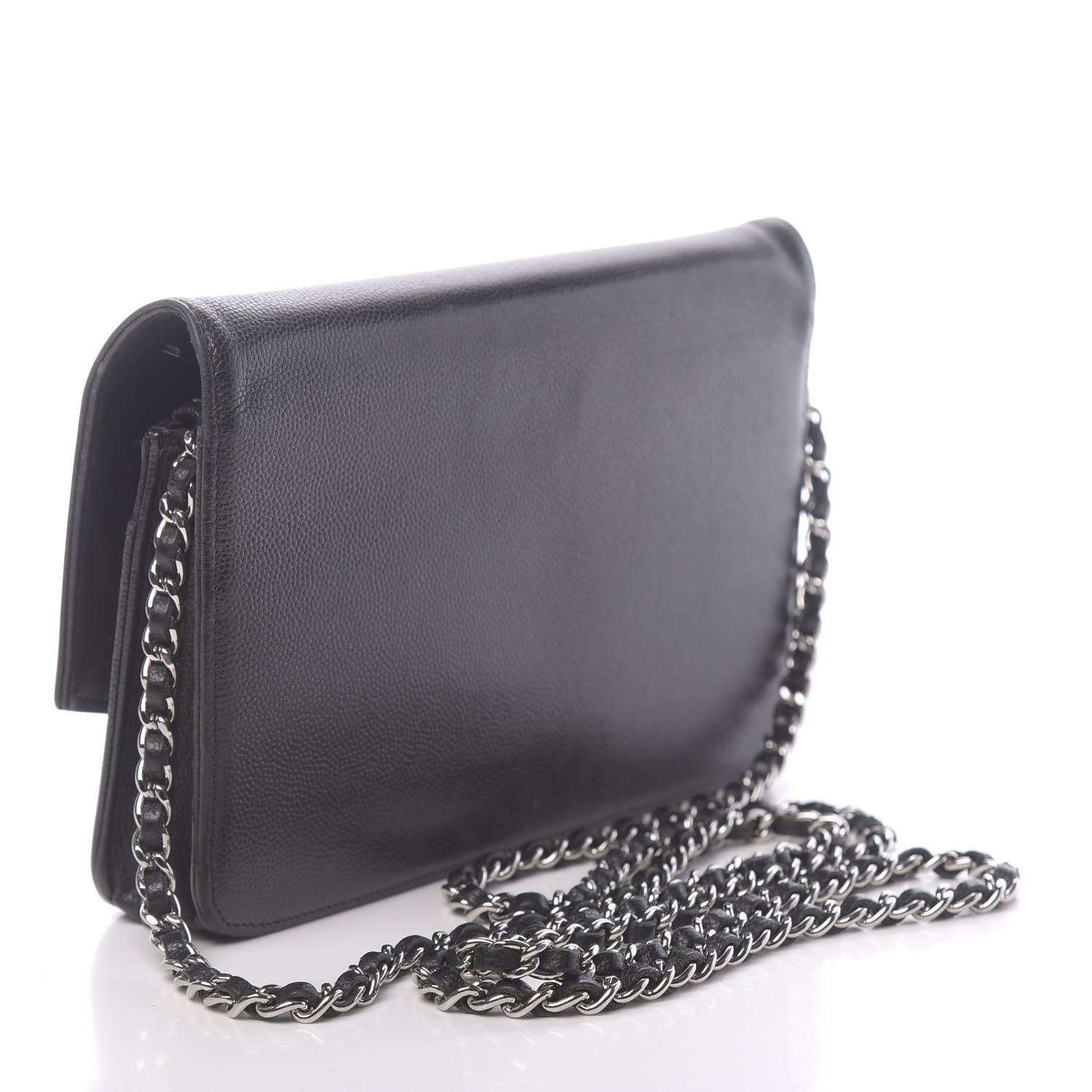 Chanel Caviar Sevruga Wallet On Chain WOC Black 3 of 16