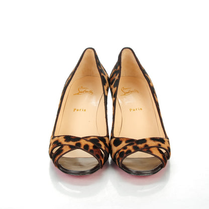 Christian Louboutin Pony Hair Riveto 70 Wedges 41 Leopard Luxor 2 of 7