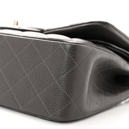 Chanel Caviar Quilted Jumbo Double Flap Dark Grey 10 of 10