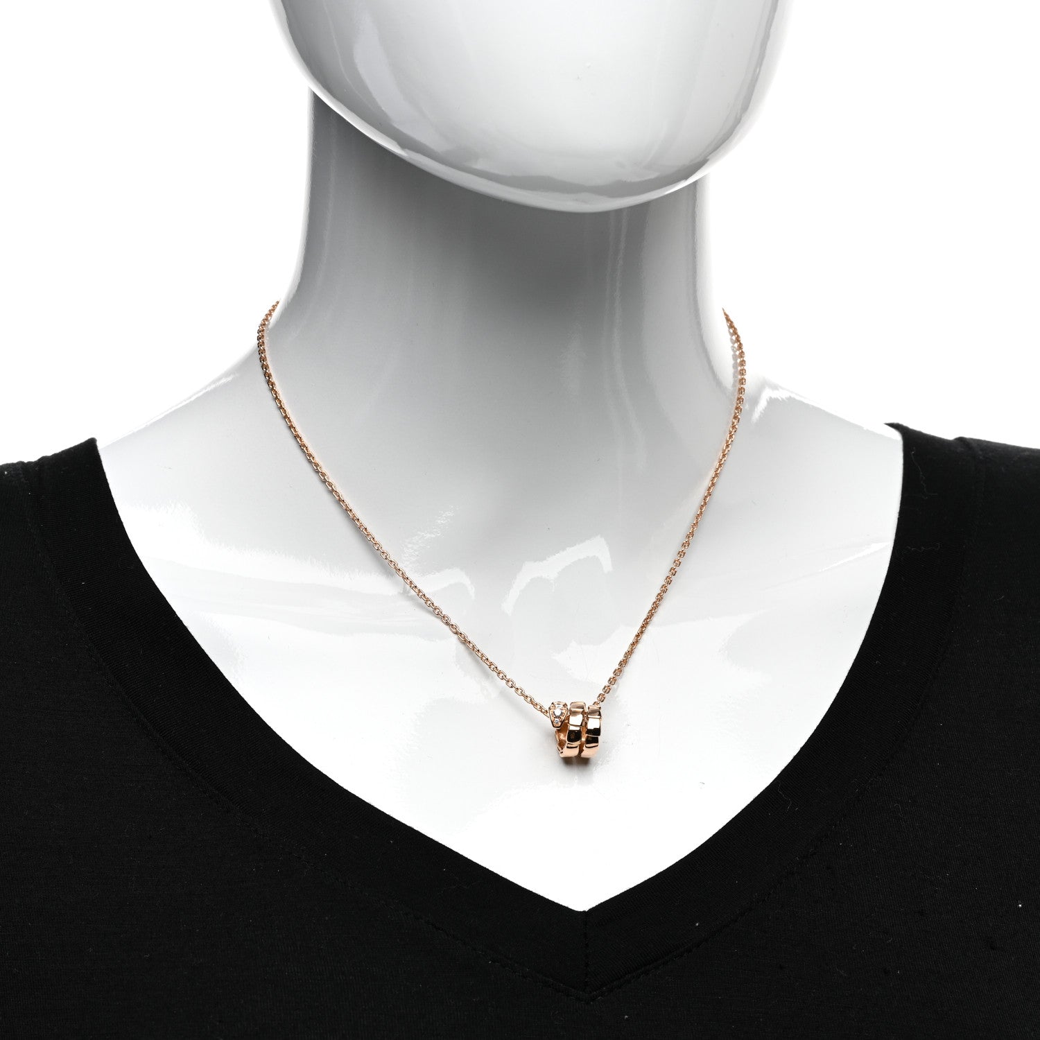 Bulgari 18K Rose Gold Diamond Serpenti Viper Demi Pave Pendant Necklace 2 of 5