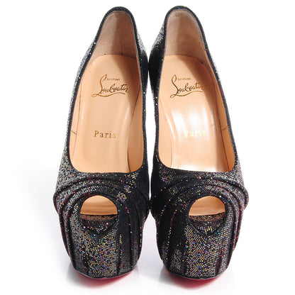 Christian Louboutin Glitter Spotlight Drapesse 160 Pumps 37.5 Blue Khol Black 2 of 9