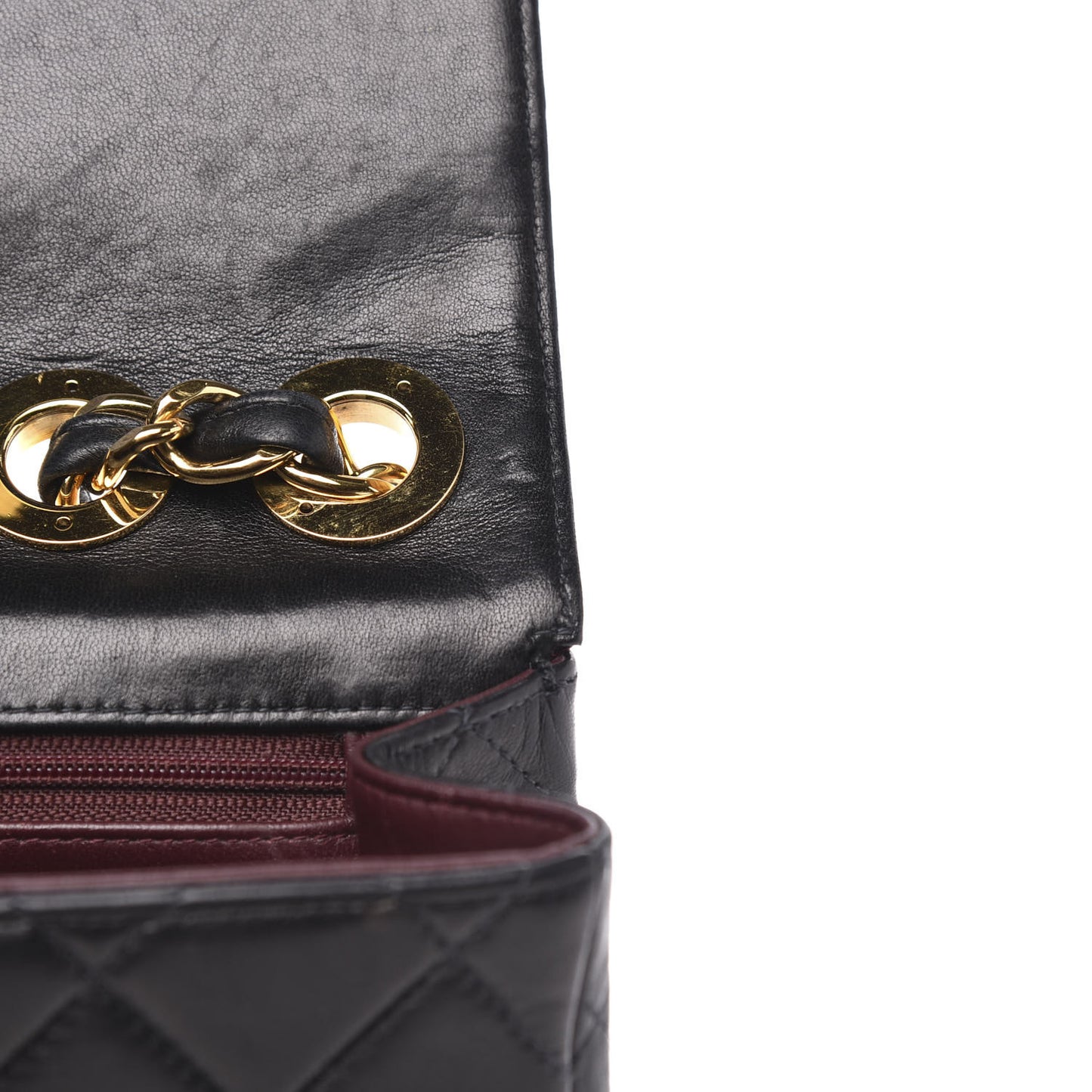 Lambskin Quilted Jumbo Single Flap Black