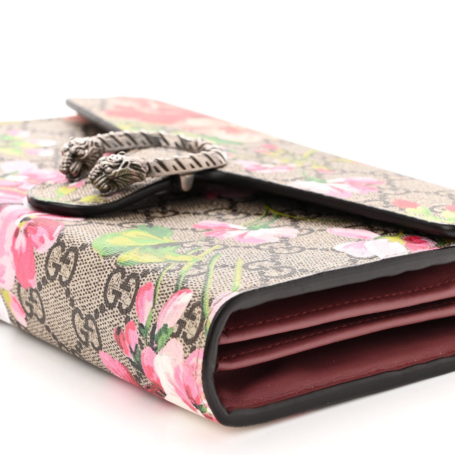 Gucci GG Supreme Monogram Blooms Mini Dionysus Chain Wallet Beige Multicolor Dry Rose 12 of 12