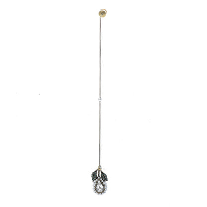 Gucci Pearl Crystal Single Pendant Earring Aged Gold Multicolor 1 of 5
