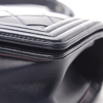 Chanel Calfskin Embossed Medium Paris Salzburg Boy Flap Navy 10 of 11