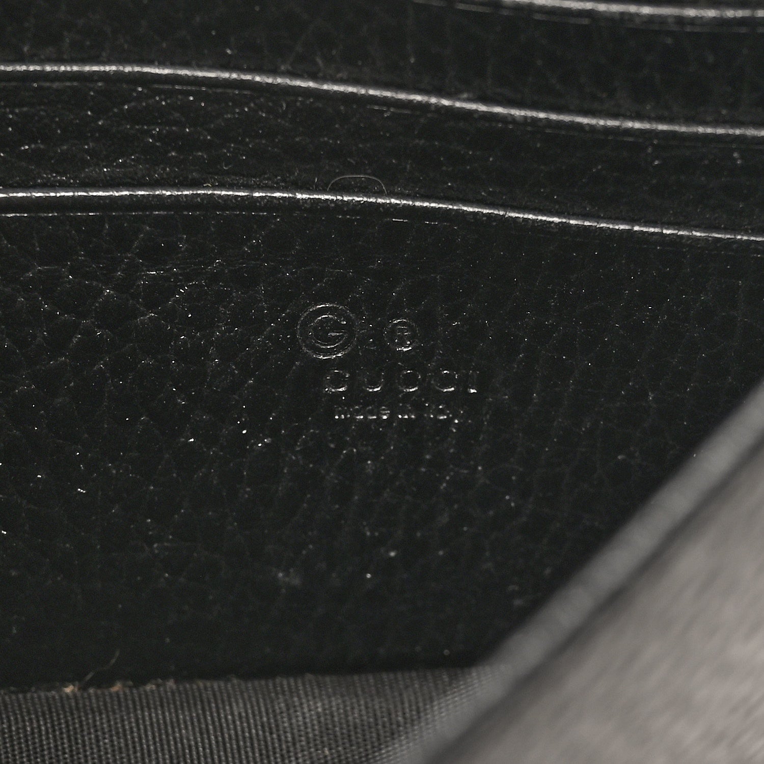 Gucci Dollar Calfskin Interlocking G Chain Wallet Black 6 of 9