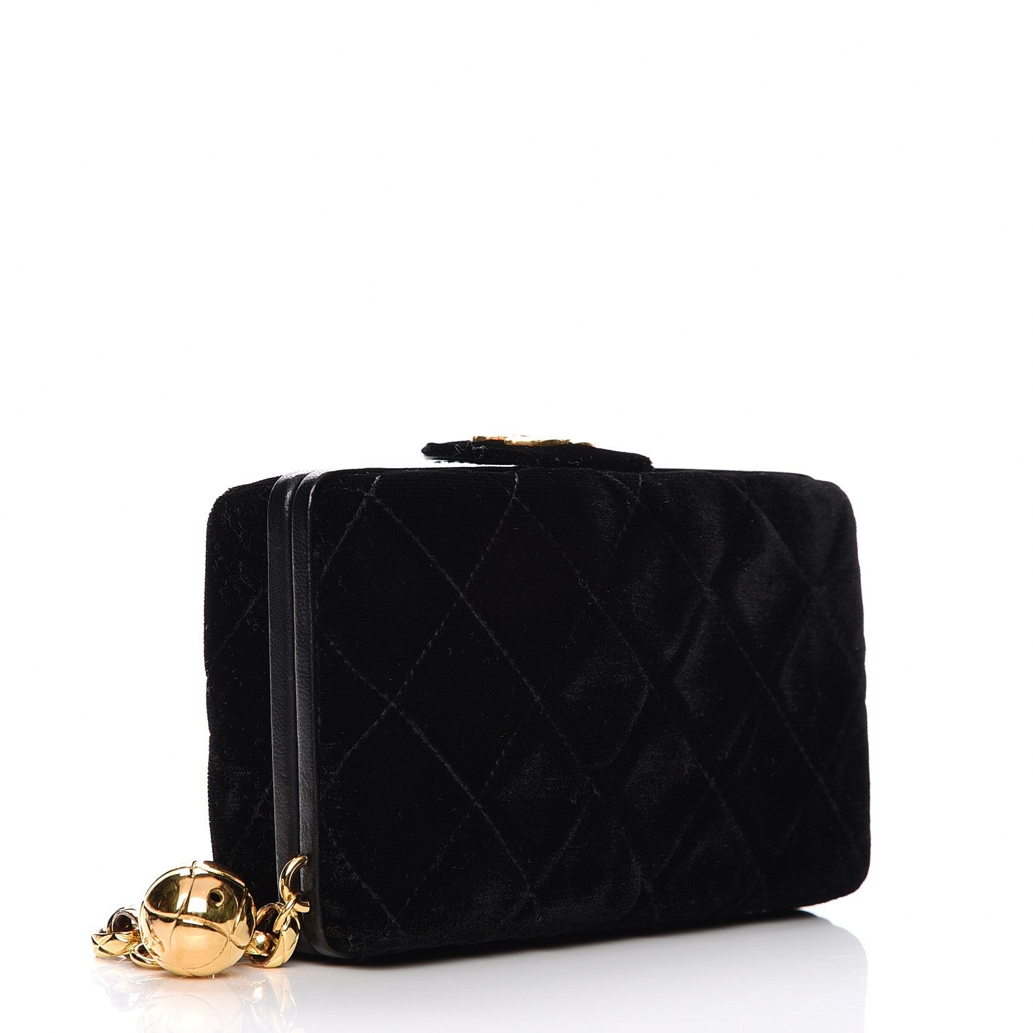 Chanel Quilted Velvet Clutch Black 4 of 9