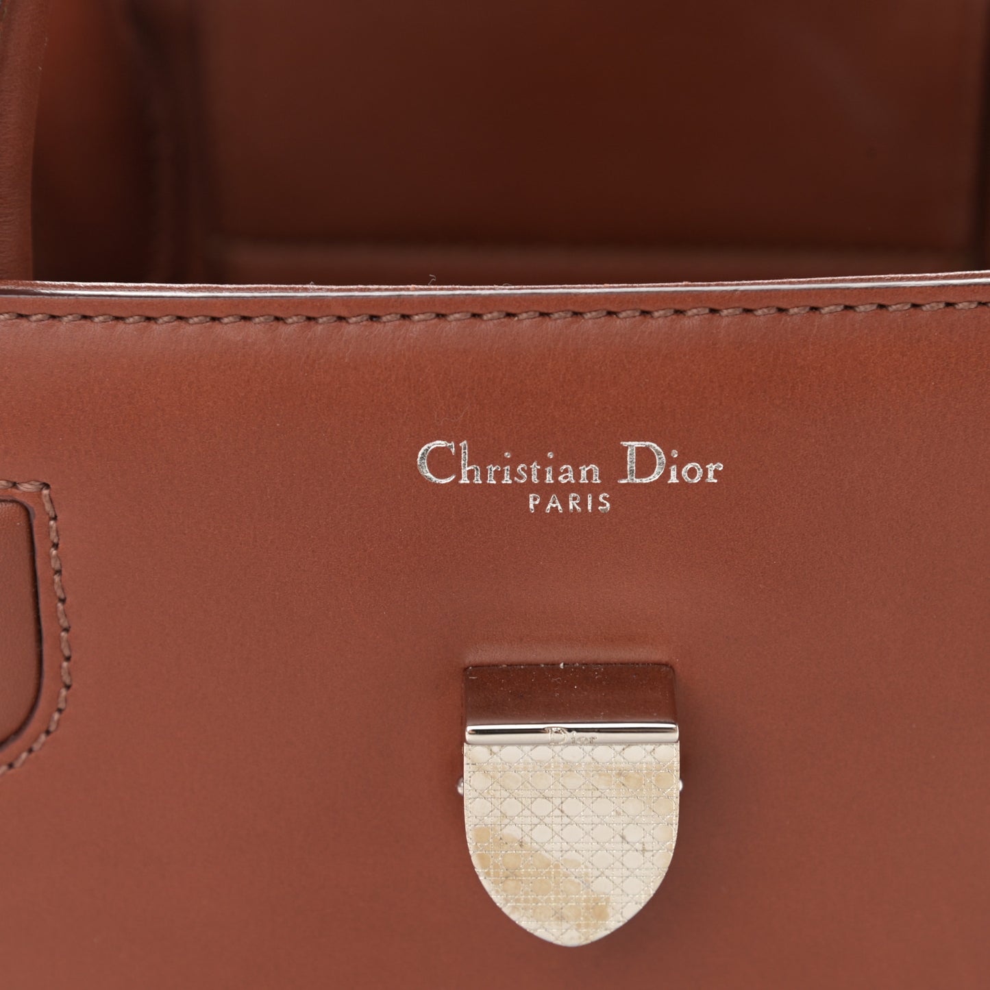 Smooth Calfskin Medium Diorever Flap Brown