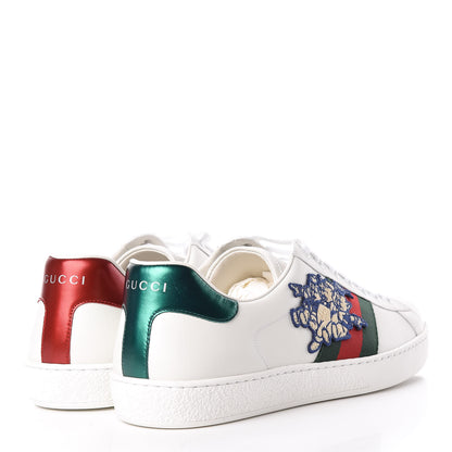 Gucci X DISNEY Calfskin Web Three Little Pigs Embroidered Mens Ace Sneakers 9.5 White Red Green 4 of 11