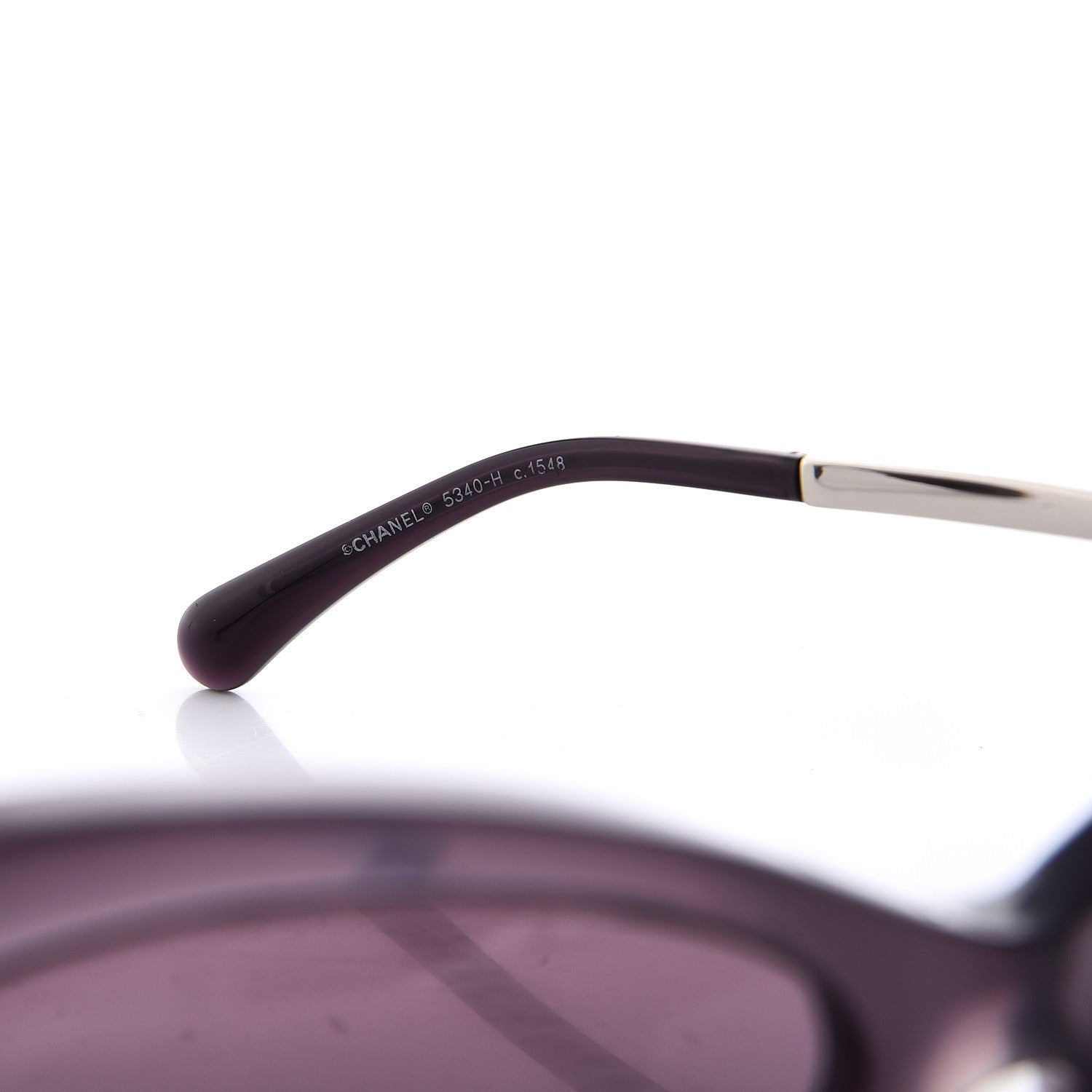Chanel Acetate Pearl Cat Eye Sunglasses 5340-H Purple 6 of 9