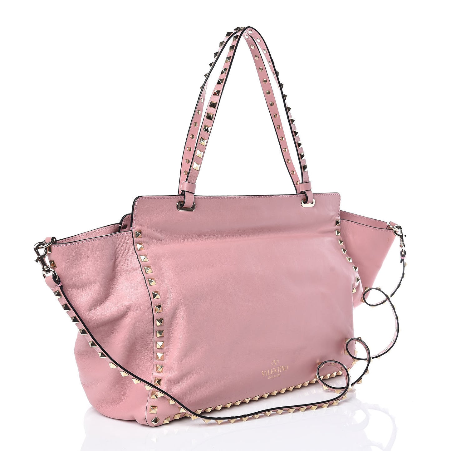 Vitello Medium Rockstud Tote Pop Gardenia