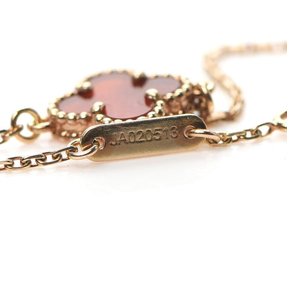 Van Cleef & Arpels 18K Rose Gold Carnelian Sweet Alhambra Bracelet 6 of 6