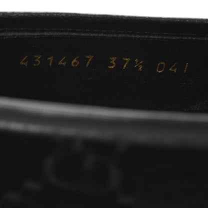 Gucci Velvet Horsebit Womens Jordaan Loafers 37.5 Black 10 of 11