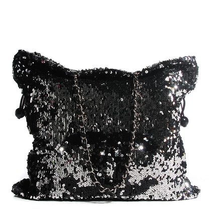 Chanel Sequin Summer Night Drawstring Tote Black 1 of 25