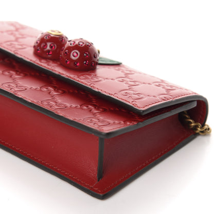 Gucci Guccissima Mini Cherry Chain Bag Hibiscus Red 7 of 9