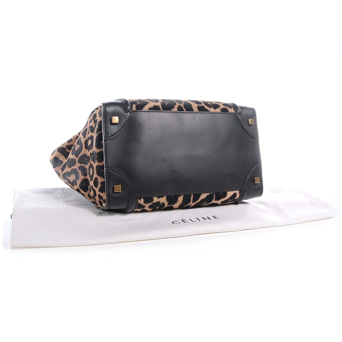 Leopard Pony Hair Mini Luggage Brown