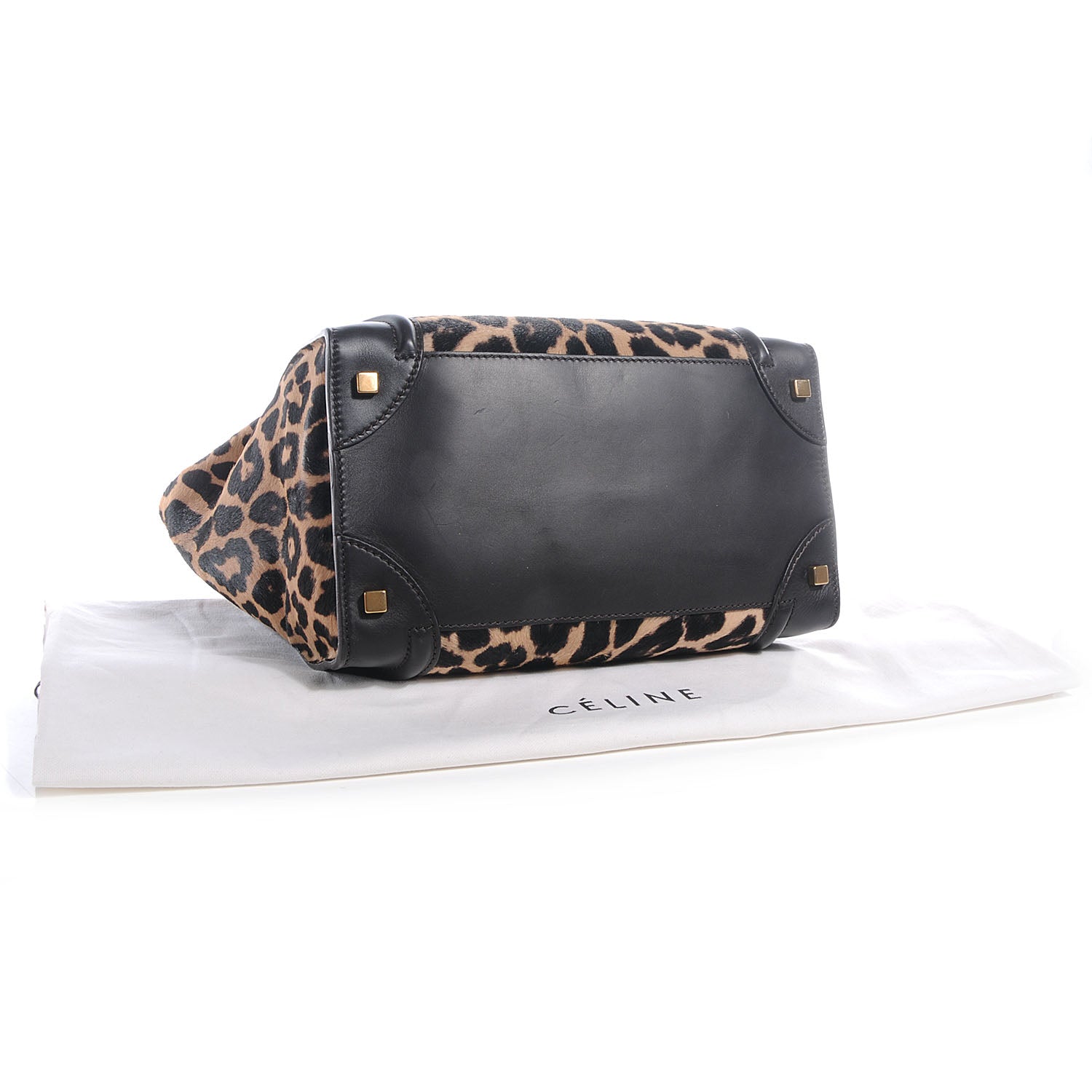 Celine Leopard Pony Hair Mini Luggage Brown 4 of 7