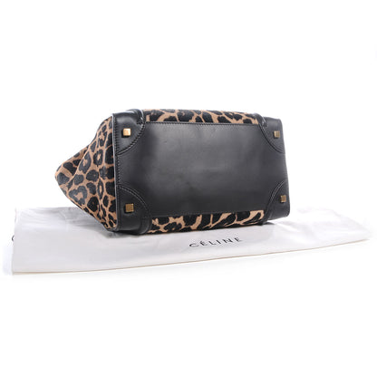 Celine Leopard Pony Hair Mini Luggage Brown 4 of 7