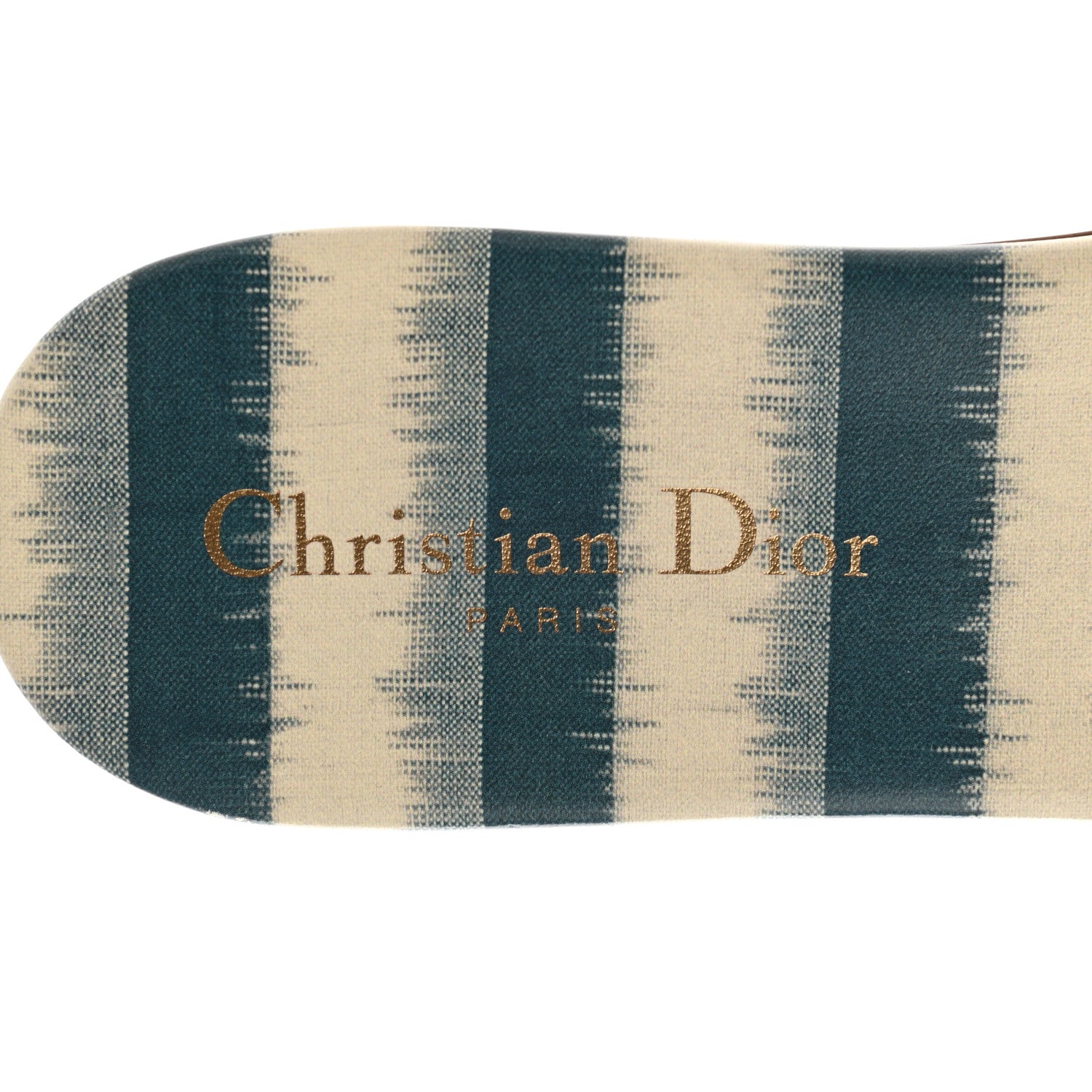 Christian Dior Cotton D-Stripes Embroidered Dway Mules Slide Sandals 40 Deep Ocean 5 of 8