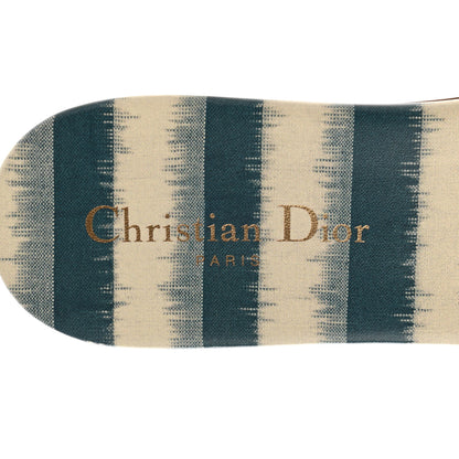 Christian Dior Cotton D-Stripes Embroidered Dway Mules Slide Sandals 40 Deep Ocean 5 of 8