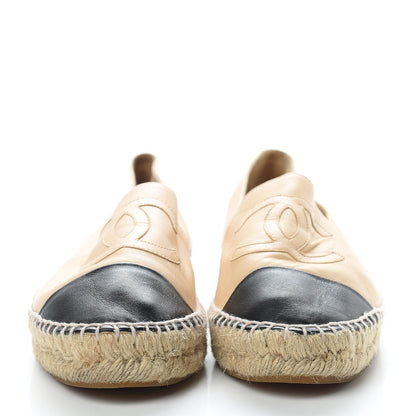 Chanel Lambskin CC Espadrilles 40 Beige Black 2 of 18