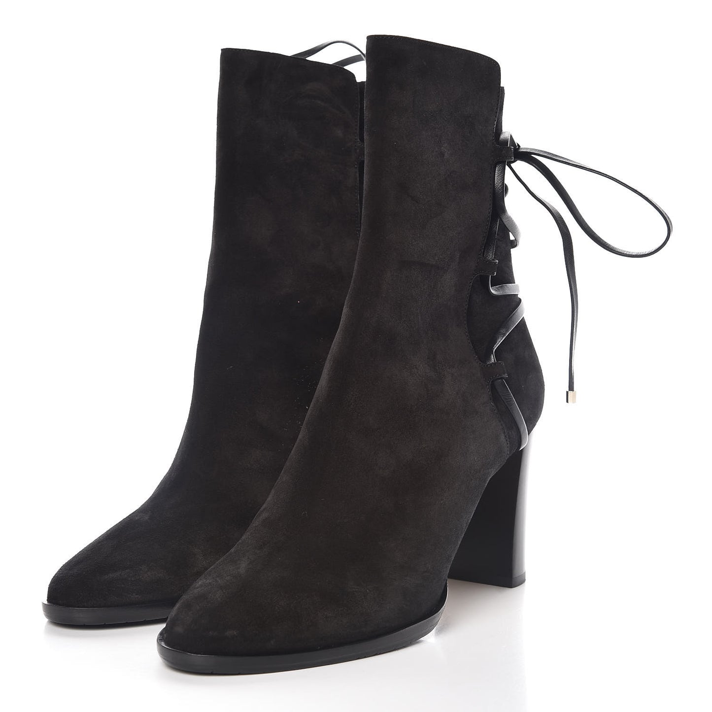 JIMMY CHOO Suede Hampton 80 Boots 40 Black
