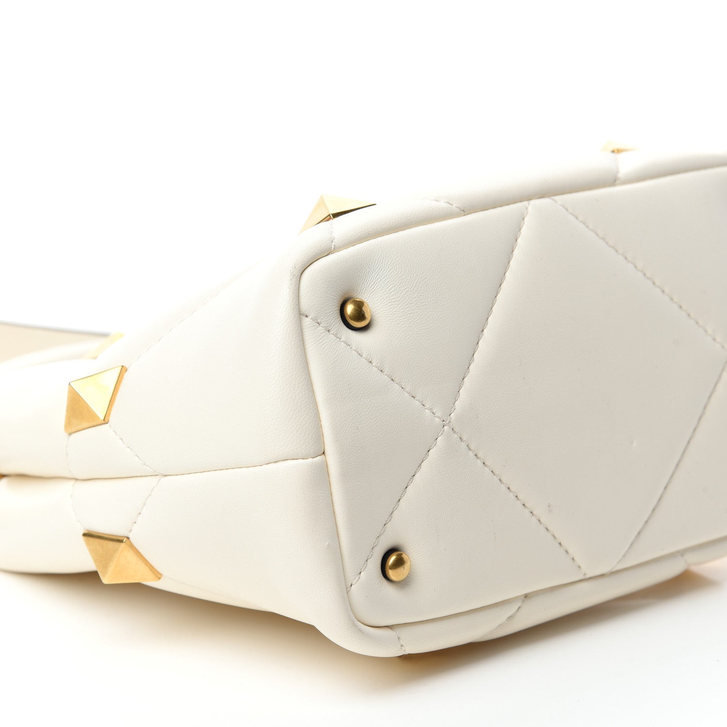 Valentino Garavani Nappa Small Roman Stud The Handle Bag Ivory 6 of 9