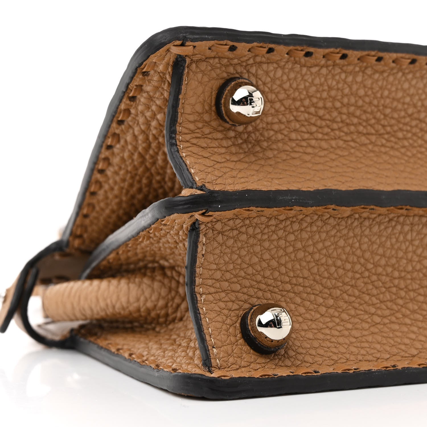 Fendi Cuoio Romano Selleria Mini Peekaboo I SEE U Iconic Satchel Cammello 11 of 13