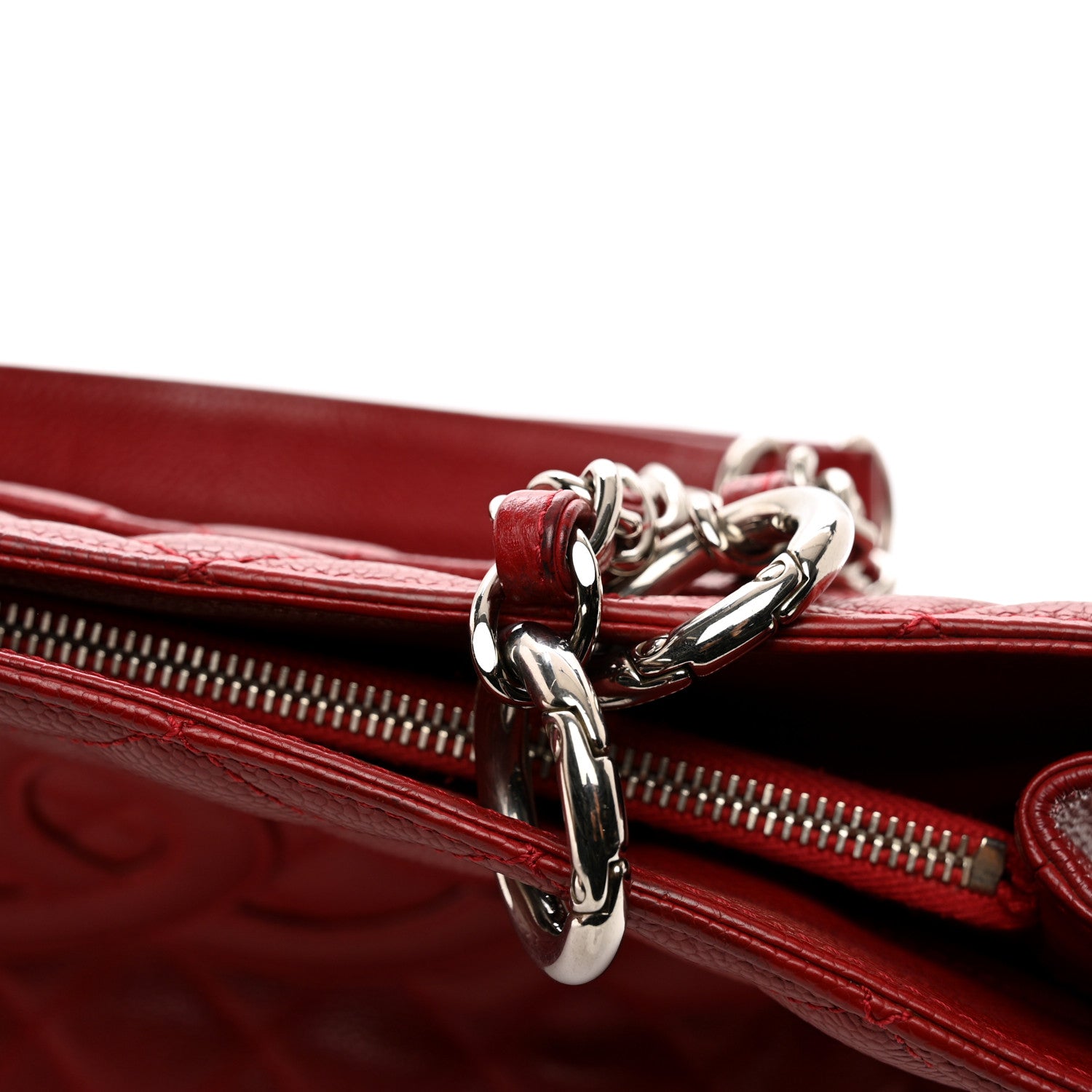 Chanel Caviar Quilted Grand Shopping Tote GST Red 11 of 11