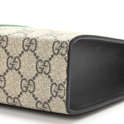 Gucci GG Supreme Monogram Selleria Calfskin Web New Web Cosmetic Case Beige Ebony Cocoa 9 of 9