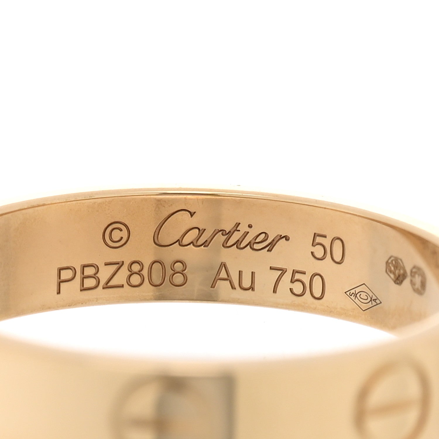 Cartier 18K Yellow Gold 3.5mm LOVE Wedding Band Ring 50 5.25 4 of 5