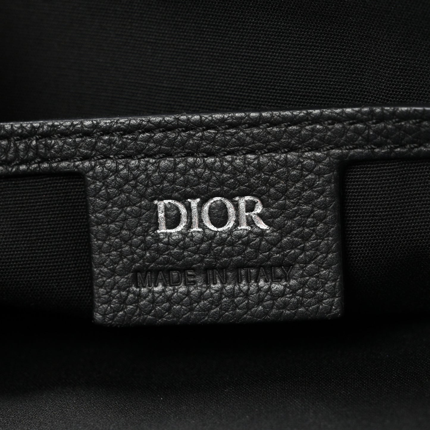 Grained Calfskin Saddle Messenger Bag Black