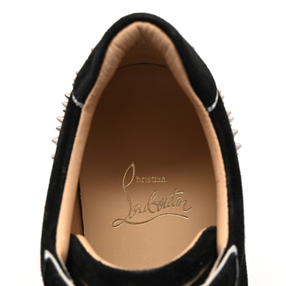 Christian Louboutin Suede Womens Louis Junior Spikes Flat Sneakers 35 Black 8 of 9
