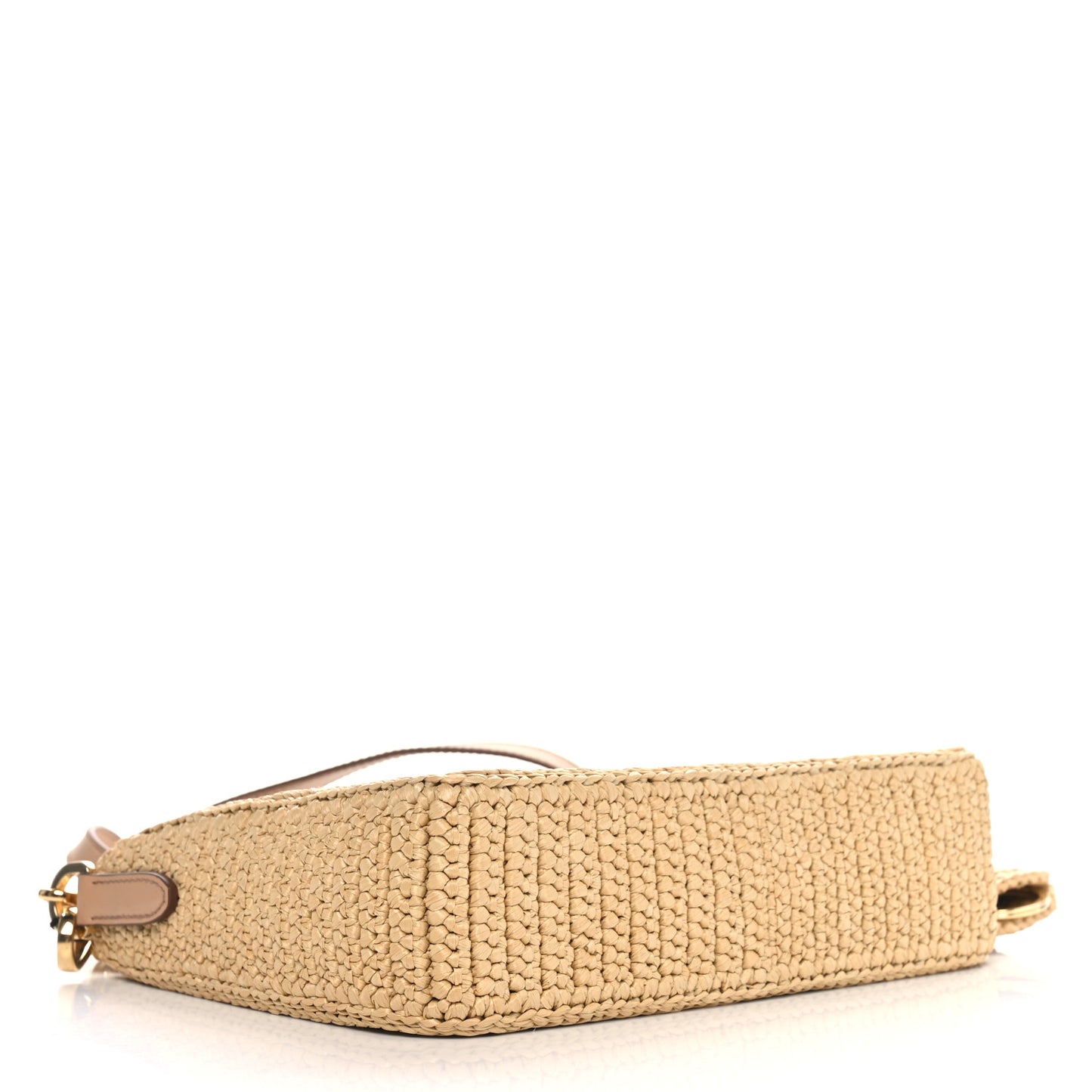 Yarn Raffia Effect Crochet Mini Re-Edition 2000 Shoulder Bag Naturale
