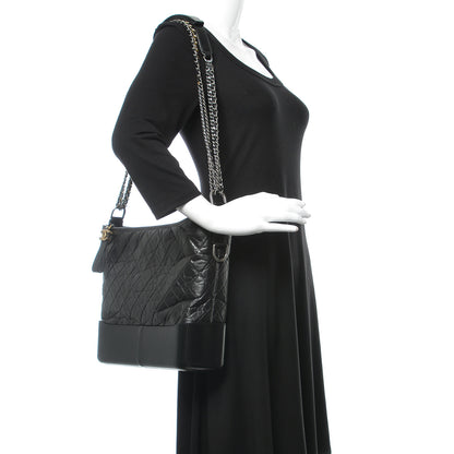 Chanel Aged Calfskin Quilted Large Gabrielle Hobo Black 2 of 10