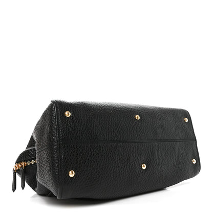 Fendi Pebbled Calfskin Large Chameleon Tote  Black 7 of 19