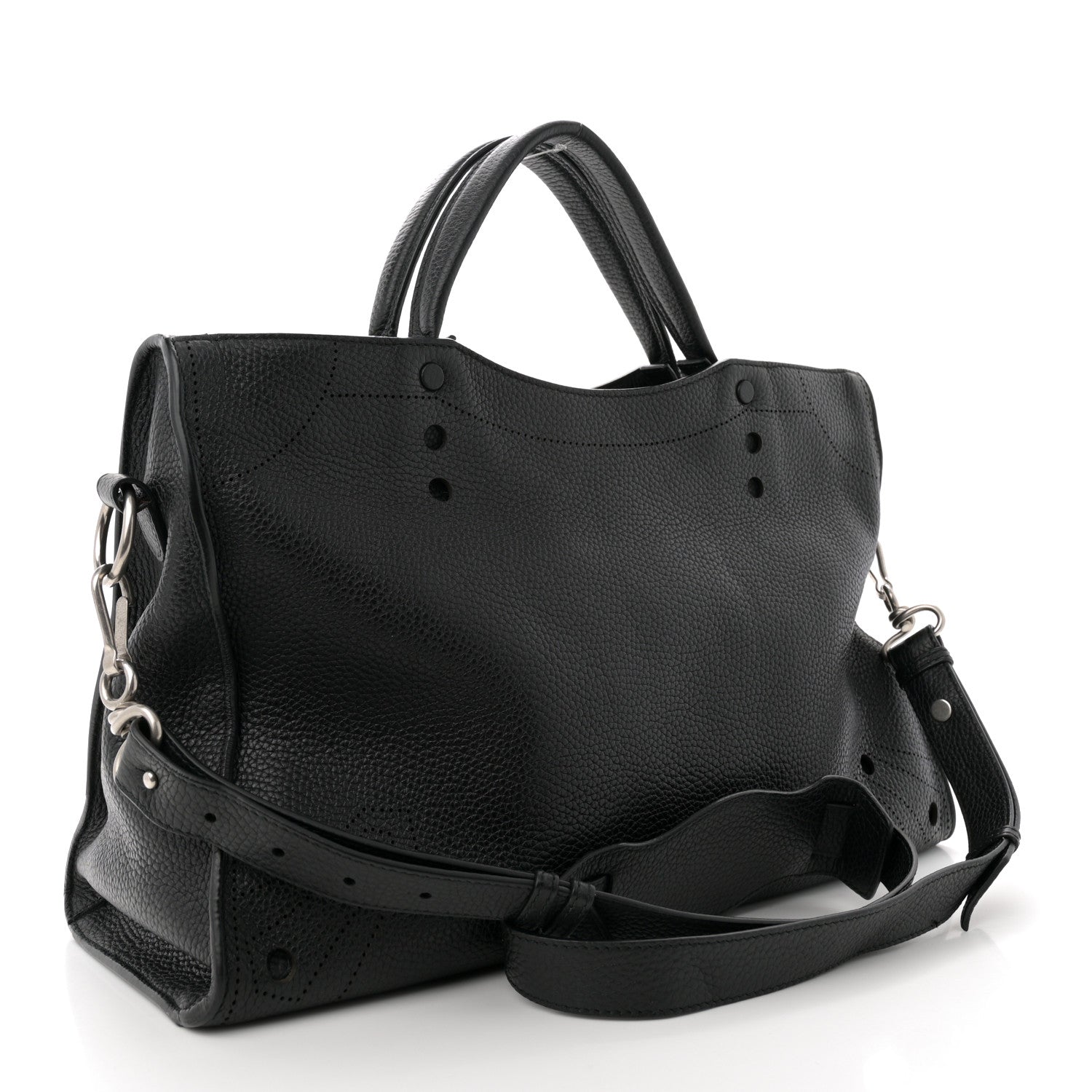 Balenciaga Veau Soyeux Perforated Blackout Hardware City Black 3 of 10