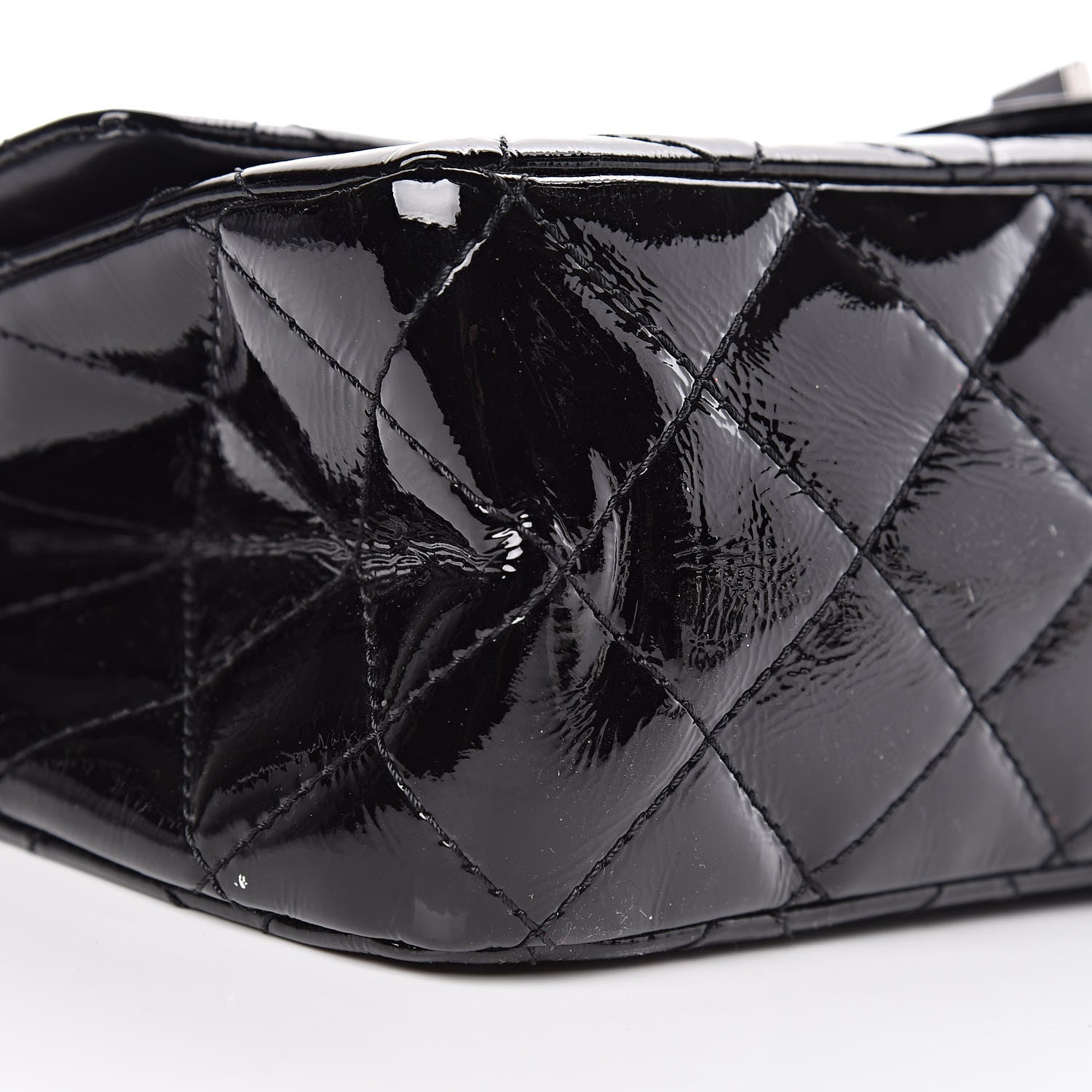 Chanel Distressed Patent Quilted 2.55 Reissue 227 Flap Black 16 of 17