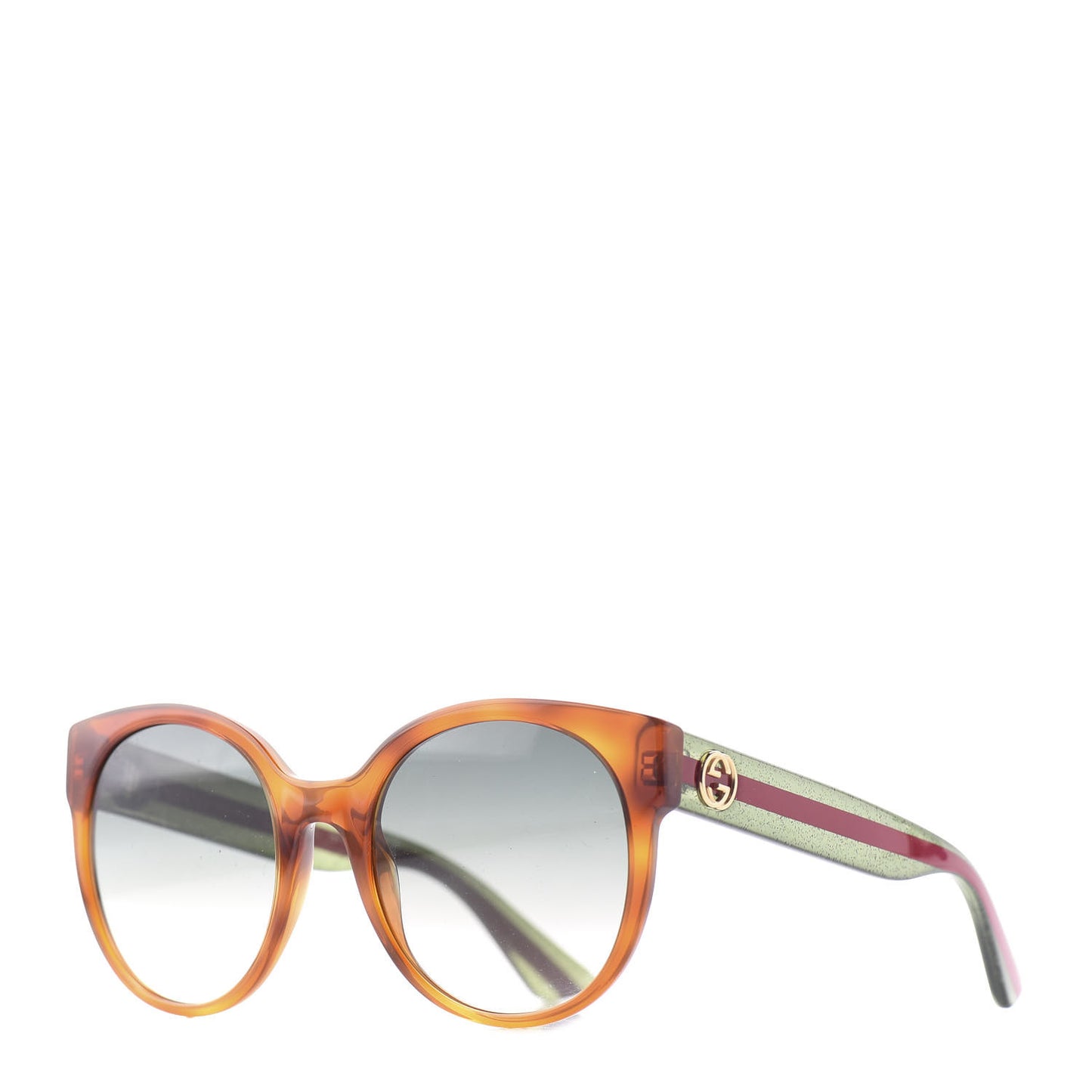 Round Eye GG Web Glitter GG0035S Sunglasses Tortoise