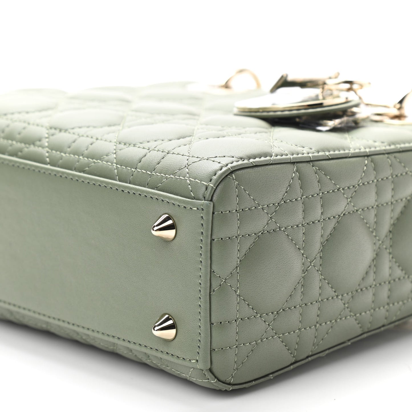 Lambskin Cannage Small My ABCDior Lady Dior Cedar Green