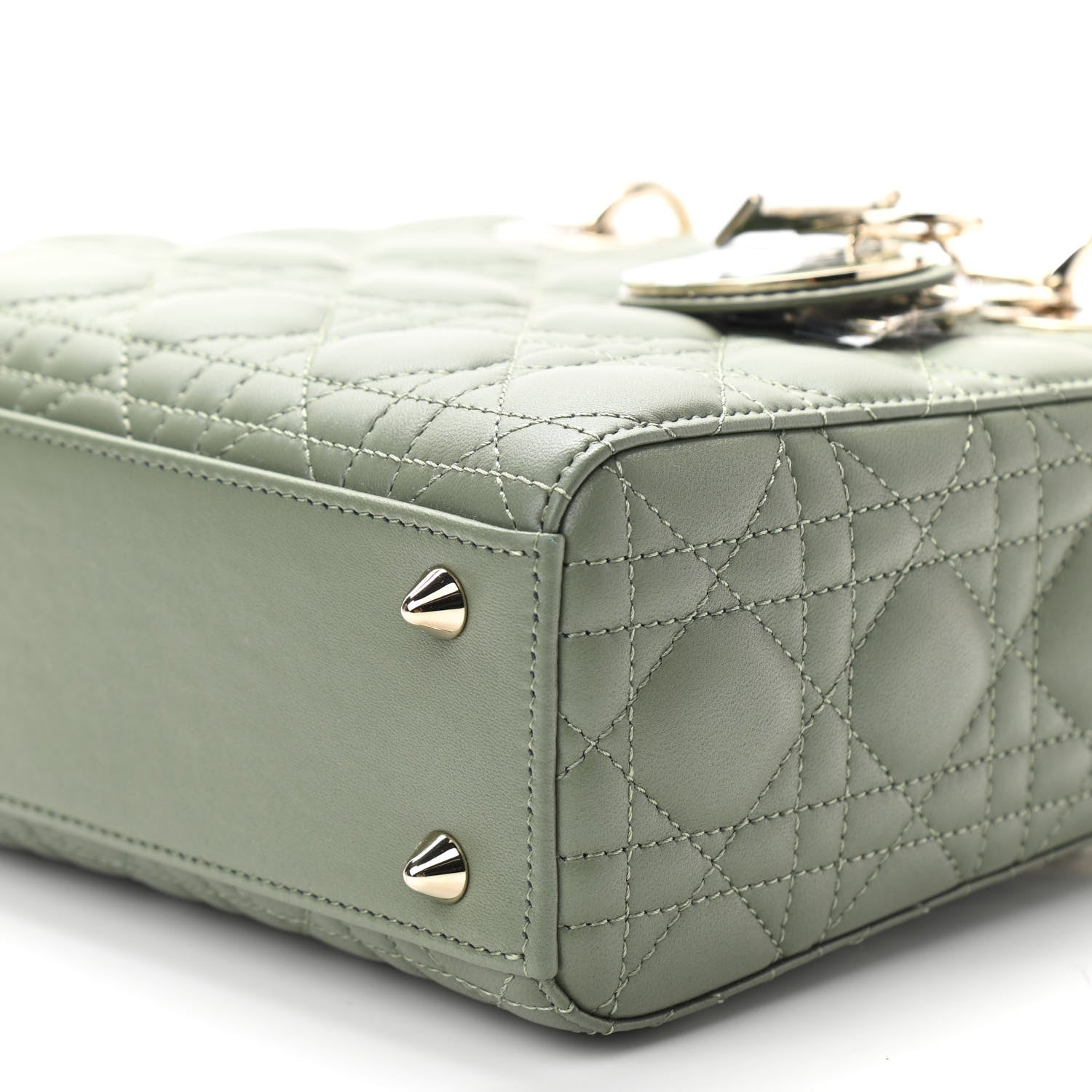 Christian Dior Lambskin Cannage Small My ABCDior Lady Dior Cedar Green 9 of 9